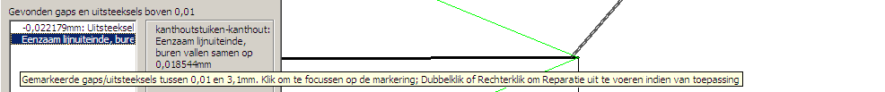 Kanthoutscan - foutinspectie van gaps / uitsteeksels in de tekening