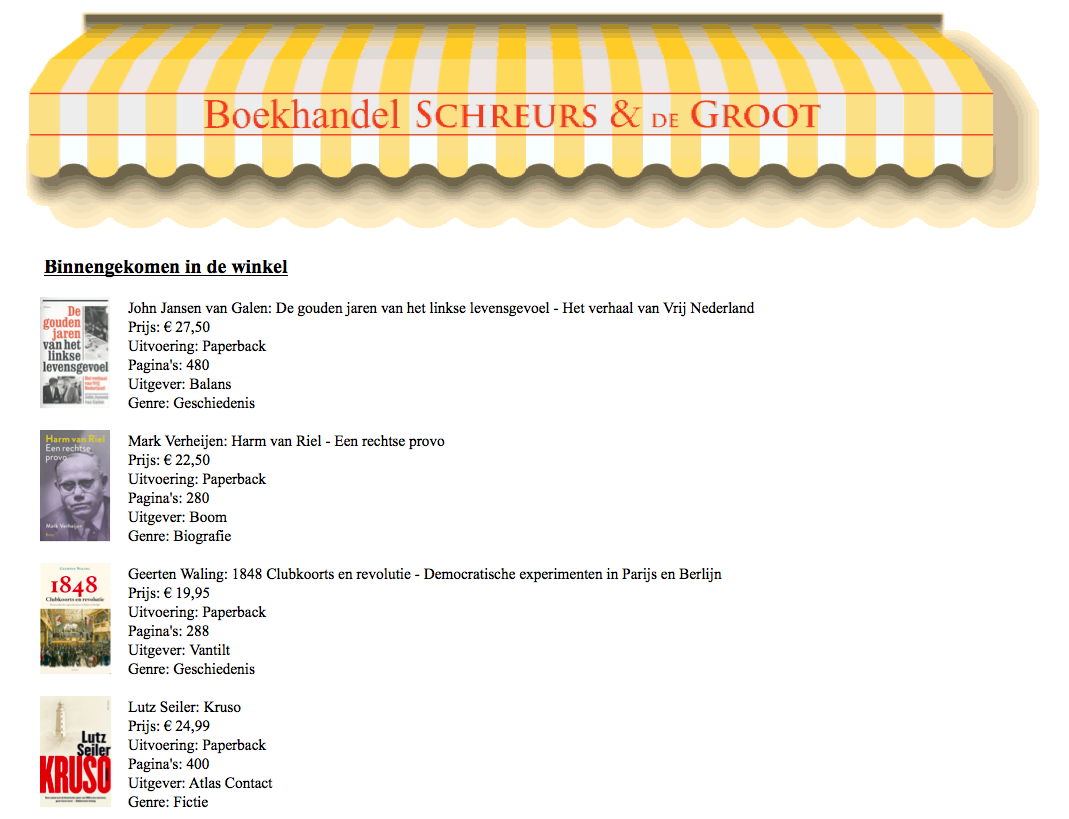 Markies van boekwinkel S&dG met nieuw verschenen boeken